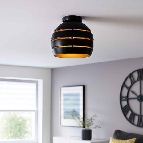 Freelight Deckenleuchte Djarin Ø 28 cm schwarz gold Freelight Deckenleuchte Djarin Ø 28 cm schwarz gold