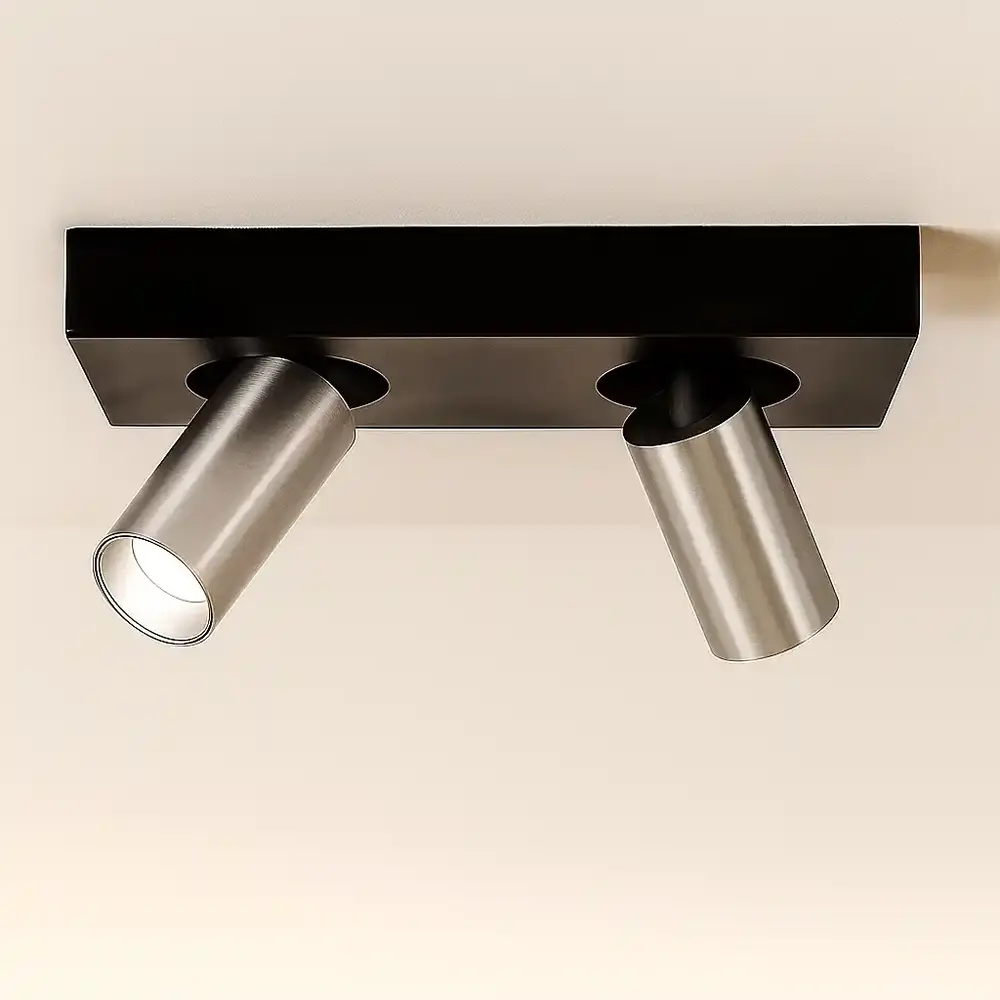 Highlight Spot Eliano 2-Licht L 24 cm Schwarz Matt Chrom