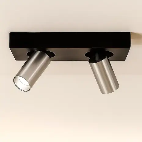 Highlight Spot Eliano 2-Licht L 24 cm Schwarz Matt Chrom