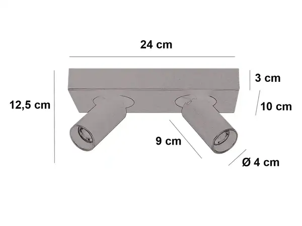 Highlight Spot Eliano 2-Licht L 24 cm Schwarz Matt Chrom