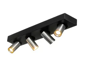 Highlight Spot Eliano 4-Licht L 48 cm Schwarz Matt Chrom Highlight Spot Eliano 4-Licht L 48 cm Schwarz Matt Chrom