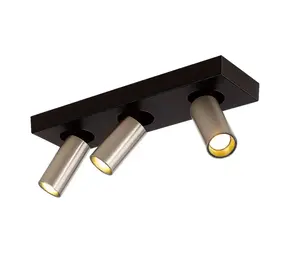 Highlight Spot Eliano 3-Licht L 36 cm Schwarz Matt Chrom Highlight Spot Eliano 3-Licht L 36 cm Schwarz Matt Chrom