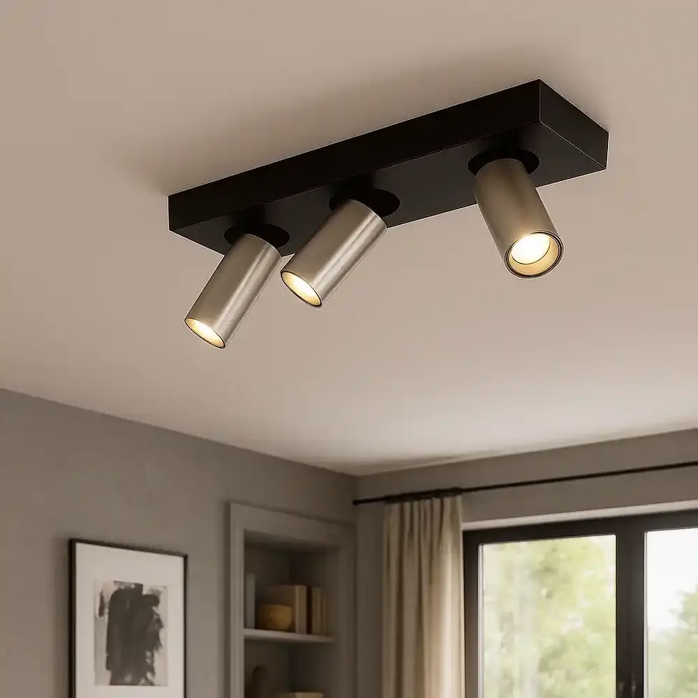 Highlight Spot Eliano 3-Licht L 36 cm Schwarz Matt Chrom