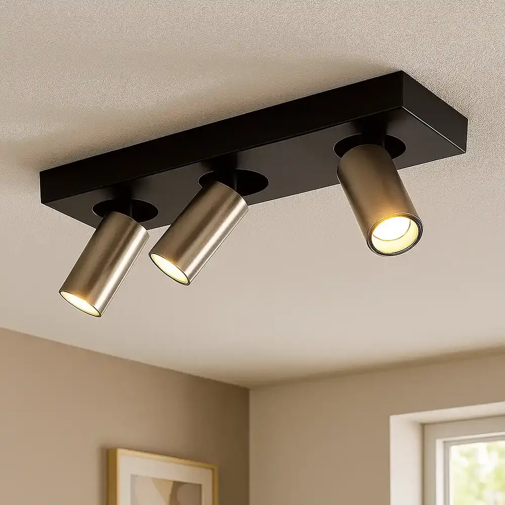 Highlight Spot Eliano 3-Licht L 36 cm Schwarz Matt Chrom