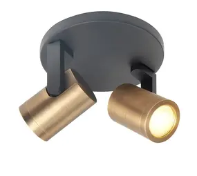 Highlight Spot HALO 2-Licht rund bronze schwarz Highlight Spot HALO 2-Licht rund bronze schwarz