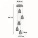 Highlight Hängeleuchte Tromba 5 Licht Ø 30 cm Bernstein schwarz Highlight Hängeleuchte Tromba 5 Licht Ø 30 cm Bernstein schwarz