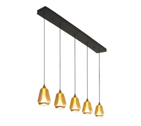 Highlight Hängeleuchte Tromba 5-Licht L 108 cm bernstein-schwarz Highlight Hängeleuchte Tromba 5-Licht L 108 cm bernstein-schwarz