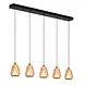 Highlight Hängeleuchte Tromba 5-Licht L 108 cm bernstein-schwarz Highlight Hängeleuchte Tromba 5-Licht L 108 cm bernstein-schwarz