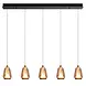 Highlight Hängeleuchte Tromba 5-Licht L 108 cm bernstein-schwarz Highlight Hängeleuchte Tromba 5-Licht L 108 cm bernstein-schwarz