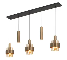 Highlight Hängeleuchte Marrone 5 Licht L 120 cm Bronze Highlight Hängeleuchte Marrone 5 Licht L 120 cm Bronze