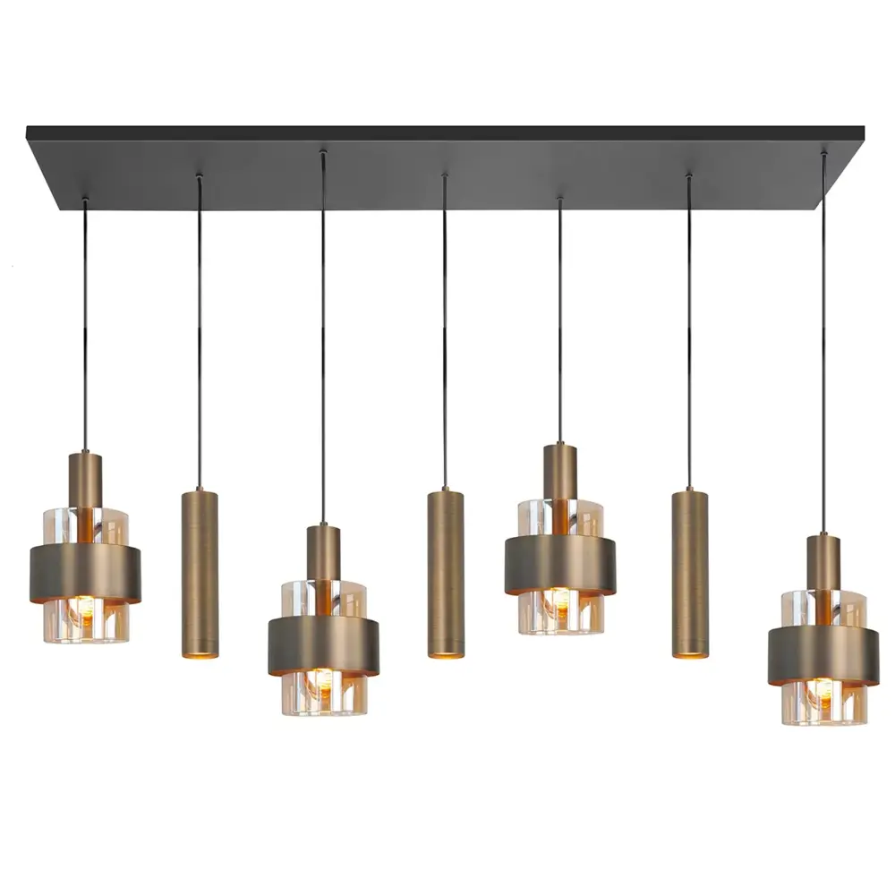 Highlight Hängeleuchte Marrone 7 Licht L 130 cm Bronze Highlight Hängeleuchte Marrone 7 Licht L 130 cm Bronze