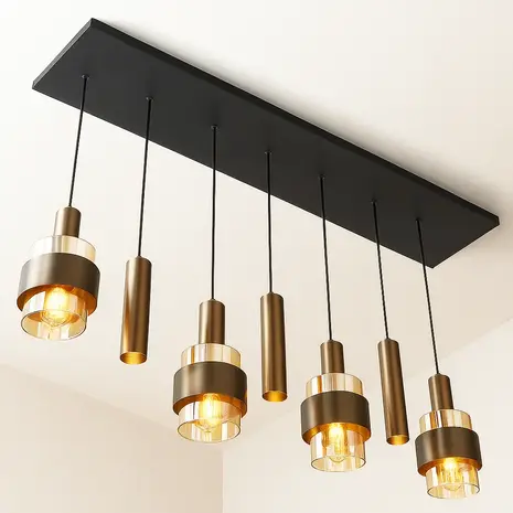 Highlight Hängeleuchte Marrone 7 Licht L 130 cm Bronze Highlight Hängeleuchte Marrone 7 Licht L 130 cm Bronze