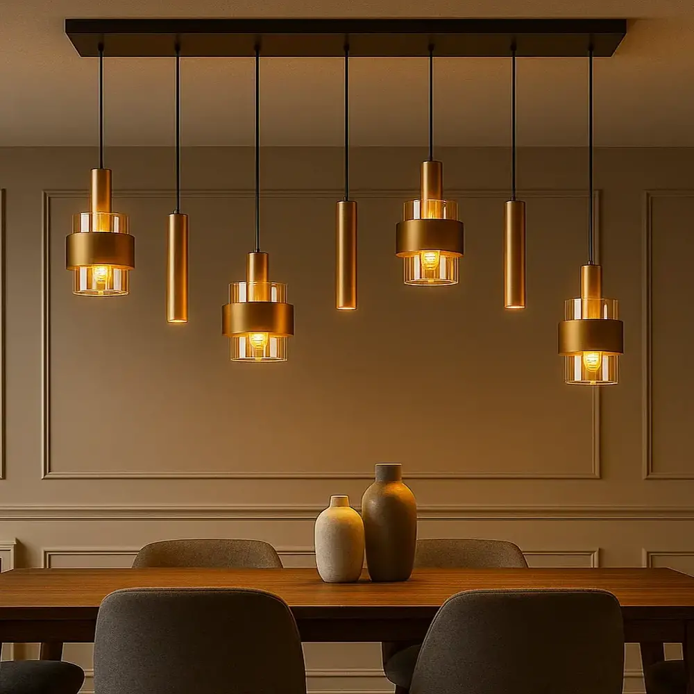 Highlight Hängeleuchte Marrone 7 Licht L 130 cm Bronze Highlight Hängeleuchte Marrone 7 Licht L 130 cm Bronze