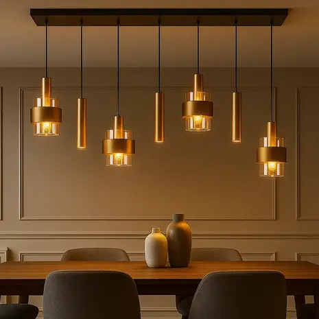 Highlight Hängeleuchte Marrone 7 Licht L 130 cm Bronze Highlight Hängeleuchte Marrone 7 Licht L 130 cm Bronze