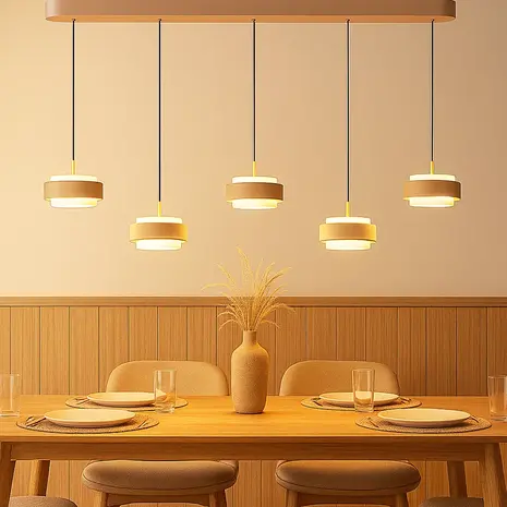 Freelight Hängeleuchte Puleggia 5 Licht L 120 cm comfort lift beige Freelight Hängeleuchte Puleggia 5 Licht L 120 cm comfort lift beige