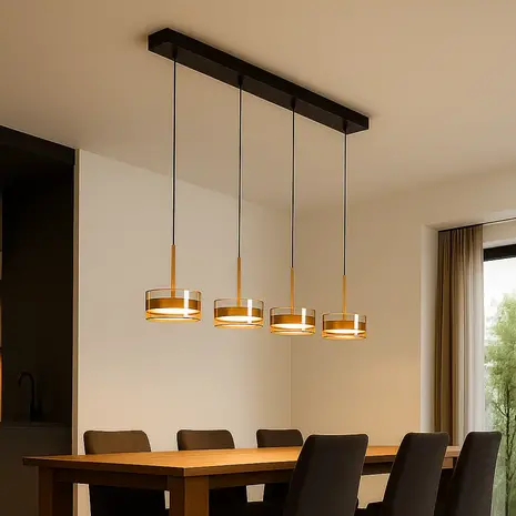 Highlight Hängeleuchte Enzo 4-Licht L 107 cm schwarz Highlight Hängeleuchte Enzo 4-Licht L 107 cm schwarz