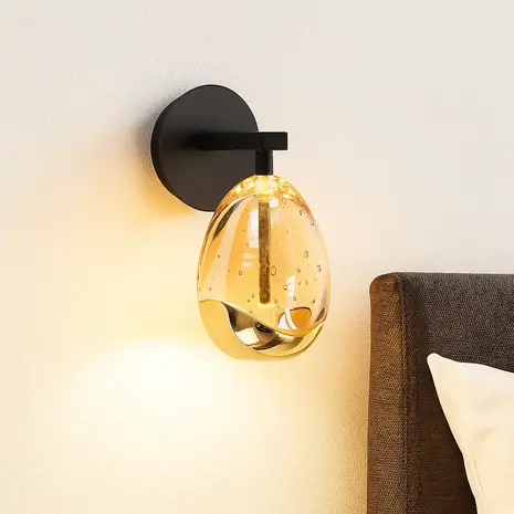 Highlight Wandleuchte Golden Egg 1 Licht klein bernstein-schwarz Highlight Wandleuchte Golden Egg 1 Licht klein bernstein-schwarz