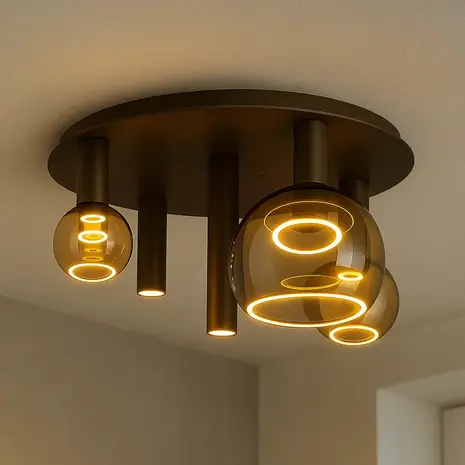 Ztahl Deckenleuchte Riva 5-Licht Ø 50 cm platin