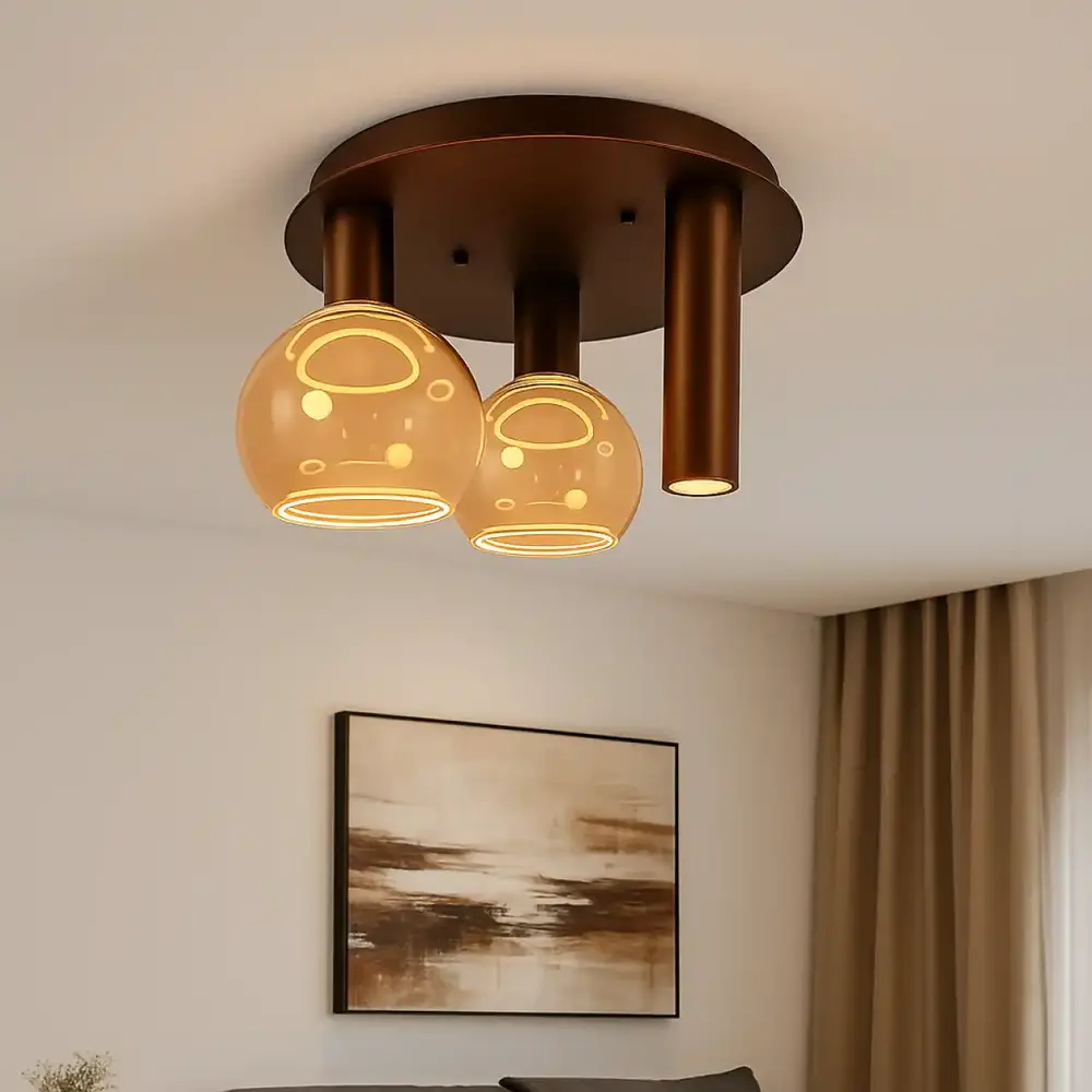 Ztahl Deckenleuchte Riva 3-Licht Ø 35 cm platin