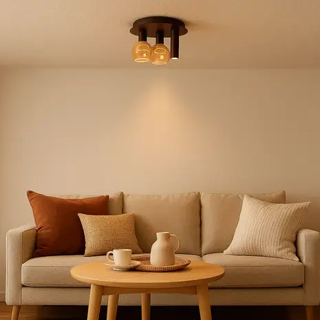 Ztahl Deckenleuchte Riva 3-Licht Ø 35 cm platin