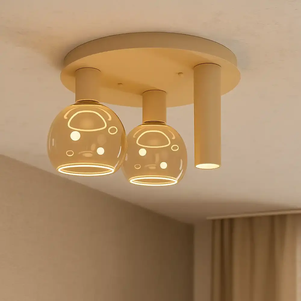 Ztahl Deckenleuchte Riva 3-Licht Ø 35 cm Quarz