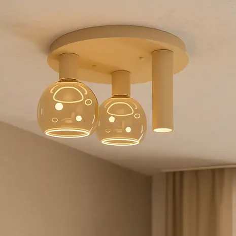 Ztahl Deckenleuchte Riva 3-Licht Ø 35 cm Quarz