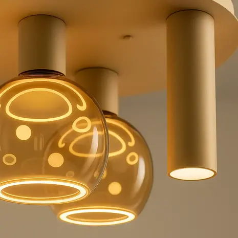 Ztahl Deckenleuchte Riva 3-Licht Ø 35 cm Quarz