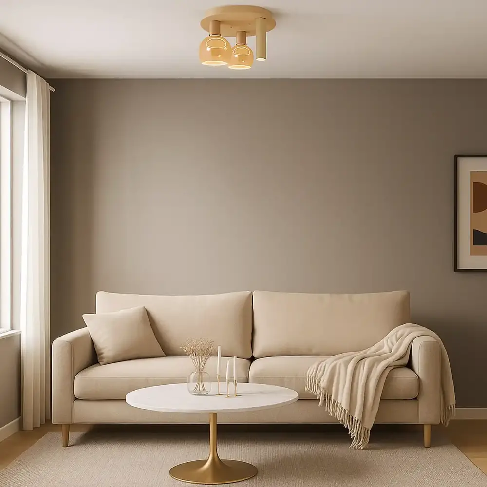 Ztahl Deckenleuchte Riva 3-Licht Ø 35 cm Quarz