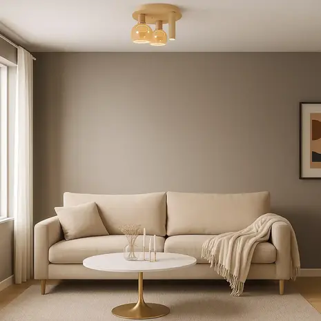 Ztahl Deckenleuchte Riva 3-Licht Ø 35 cm Quarz