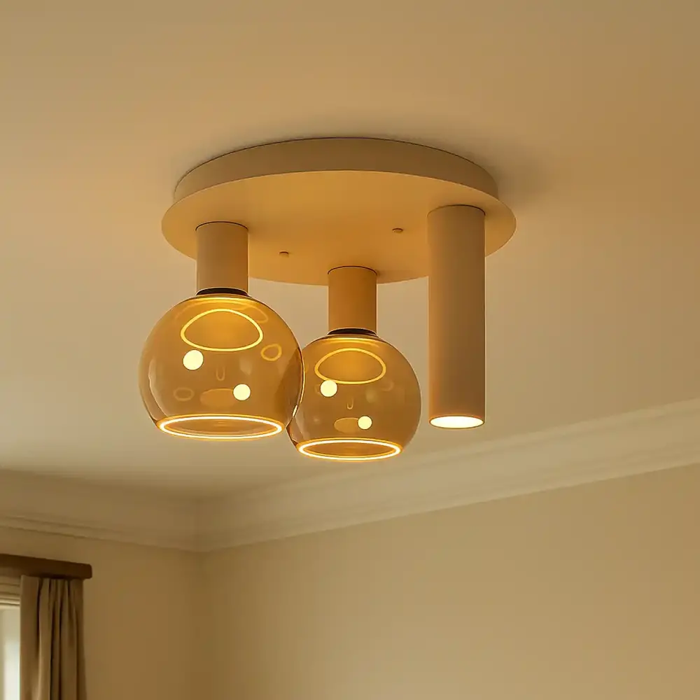 Ztahl Deckenleuchte Riva 3-Licht Ø 35 cm Quarz