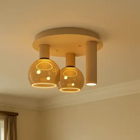 Ztahl Deckenleuchte Riva 3-Licht Ø 35 cm Quarz