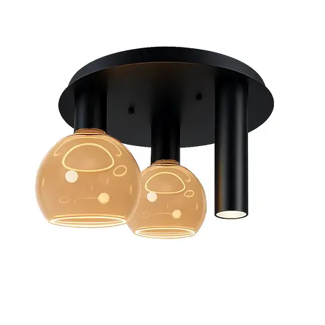 Ztahl Deckenleuchte Riva 3-Licht Ø 35 cm schwarz