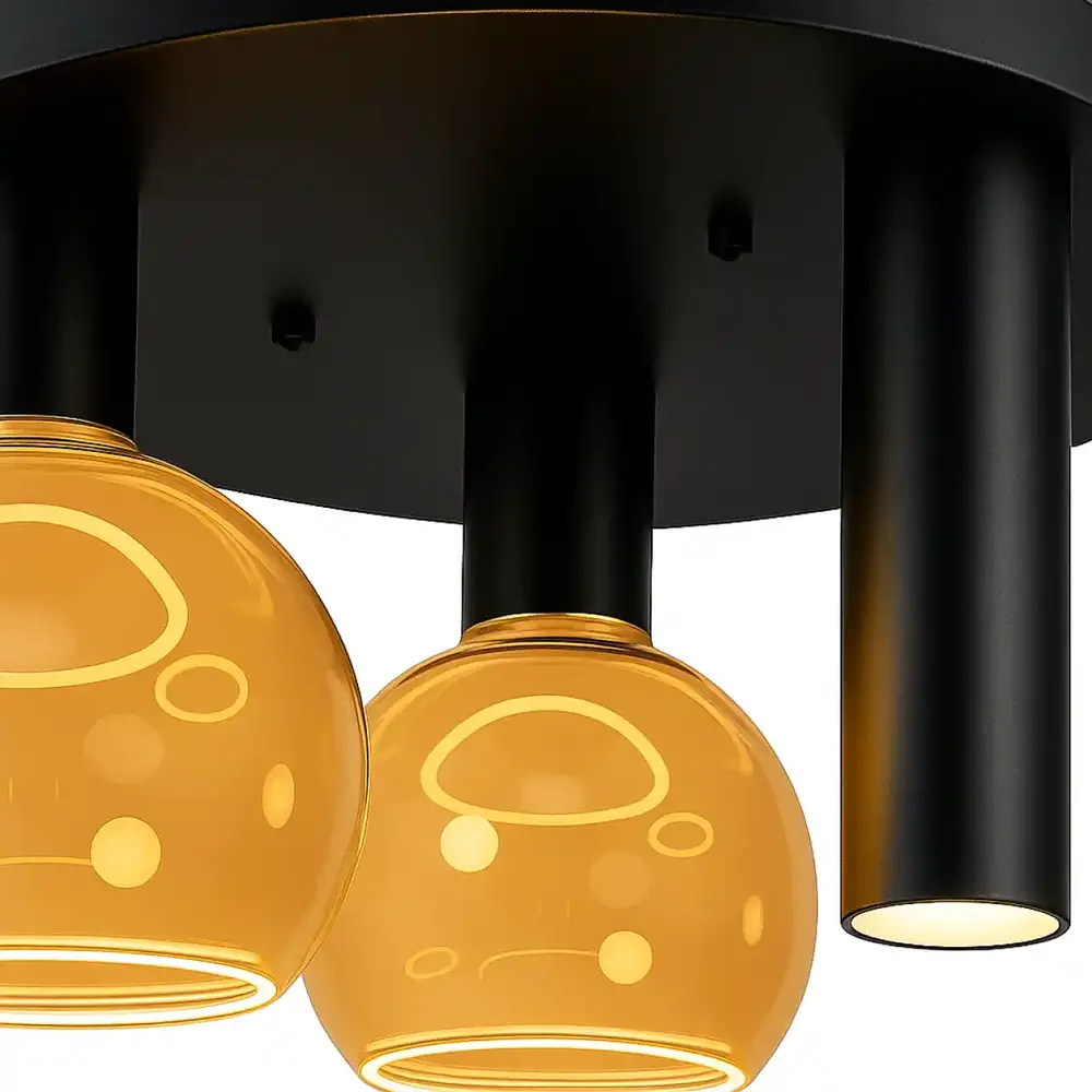 Ztahl Deckenleuchte Riva 3-Licht Ø 35 cm schwarz