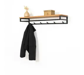 Ylumen Kleiderständer Custom B 100 cm H 17 cm Akazie schwarz