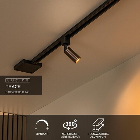 Lucide TRACK RITMO Trackspot - 1-phasiges Schienensystem / Schienenbeleuchtung - 1xGU10-MR11 - Kaffee (Verlängerung)