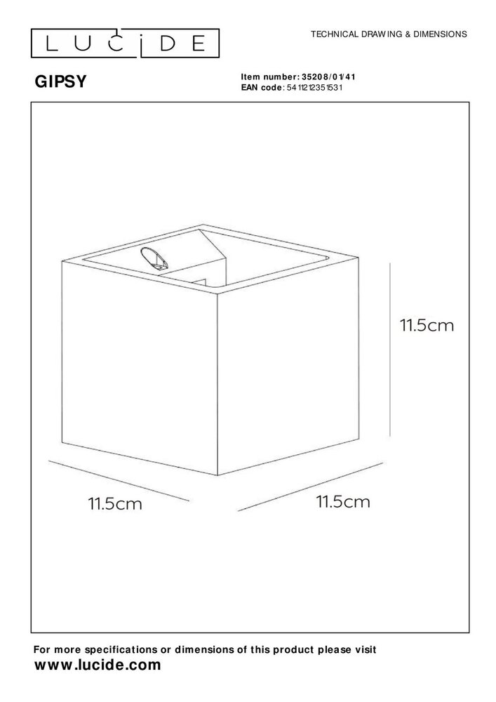 Lucide GIPSY - Wandleuchte - 1xG9 - Taupe Lucide GIPSY - Wandleuchte - 1xG9 - Taupe