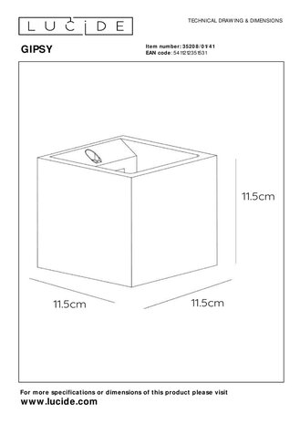 Lucide GIPSY - Wandleuchte - 1xG9 - Taupe Lucide GIPSY - Wandleuchte - 1xG9 - Taupe