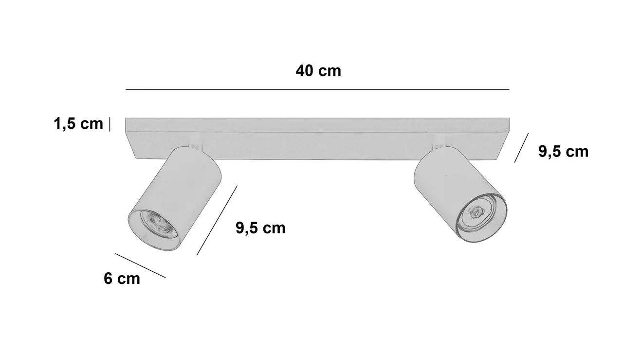 Highlight Spot Mila 2-flammig L 40 cm Kakao