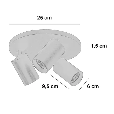 Highlight Spot Mila 3-flammig Ø 25 cm beige