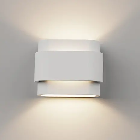 Artdelight Wandleuchte Metz L 20 cm Gips weiß Artdelight Wandleuchte Metz L 20 cm Gips weiß