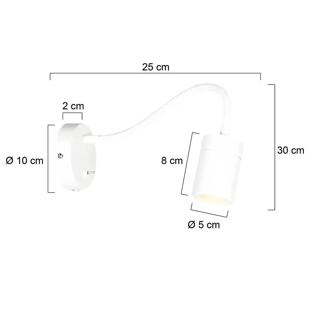Mexlite Wandleuchte Upround inkl. GU10 LED weiß Mexlite Wandleuchte Upround inkl. GU10 LED weiß