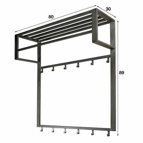 Ylumen Industrie-Garderobe, hoch, B 80 cm, H 89 cm, grau