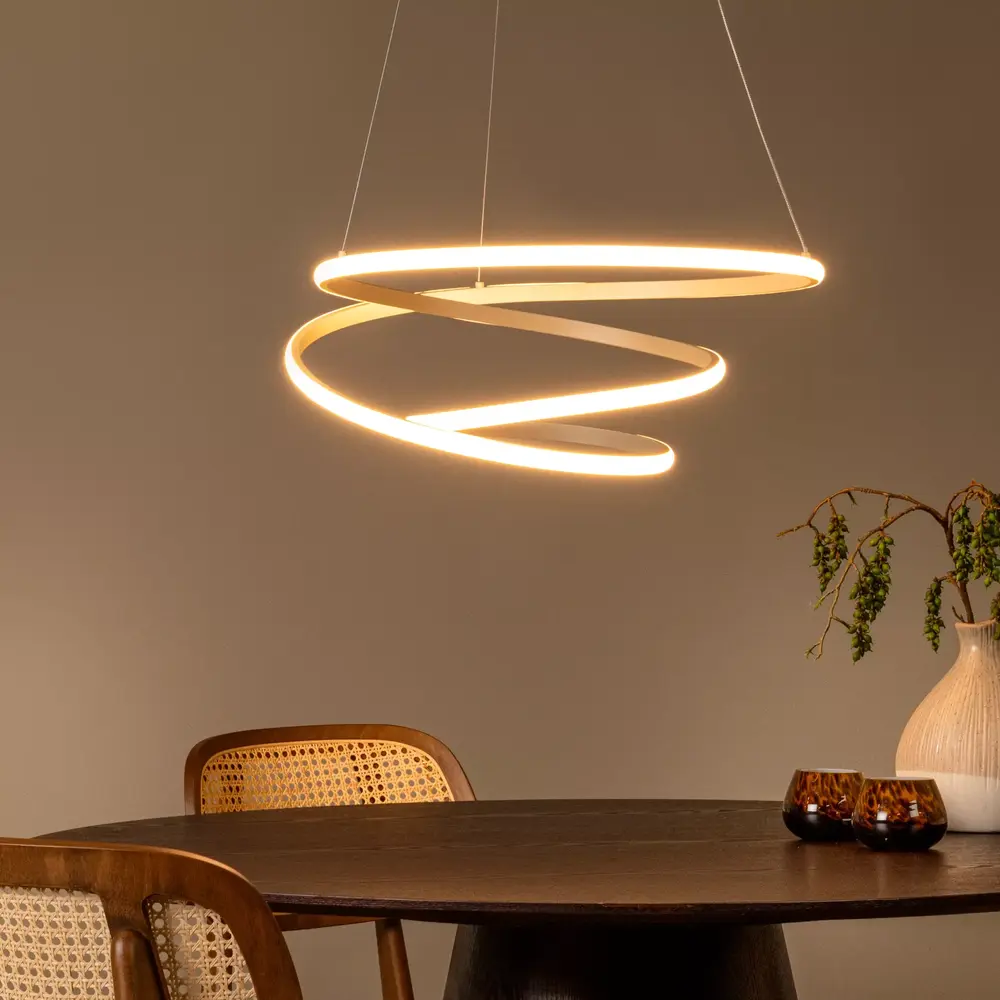Lucide ESPIRAL - Hängeleuchte - LED Dimb. - CCT - 1x40W 2700K/4000K - Taupe