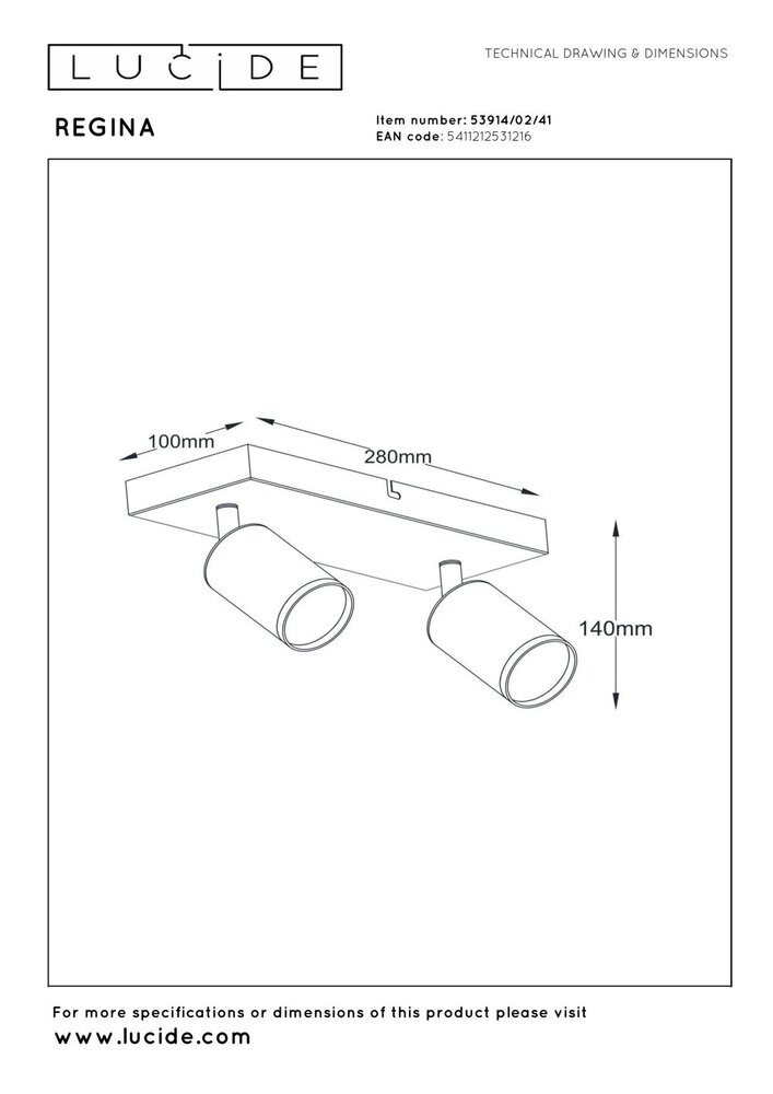Lucide REGINA – Deckenstrahler – 2xGU10 – Taupe | Essential