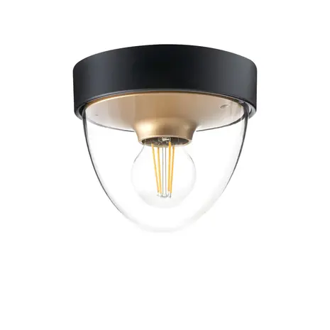 Nowodvorski Außenlampe Nook Ø 18 cm gold schwarz