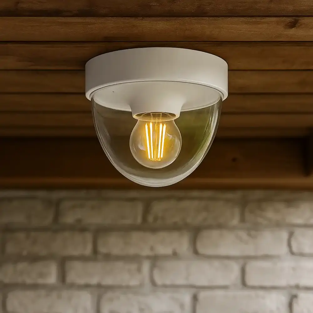 Nowodvorski Außenlampe Nook Ø 18 cm weiß