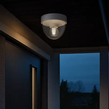 Nowodvorski Außenlampe Nook Ø 18 cm weiß