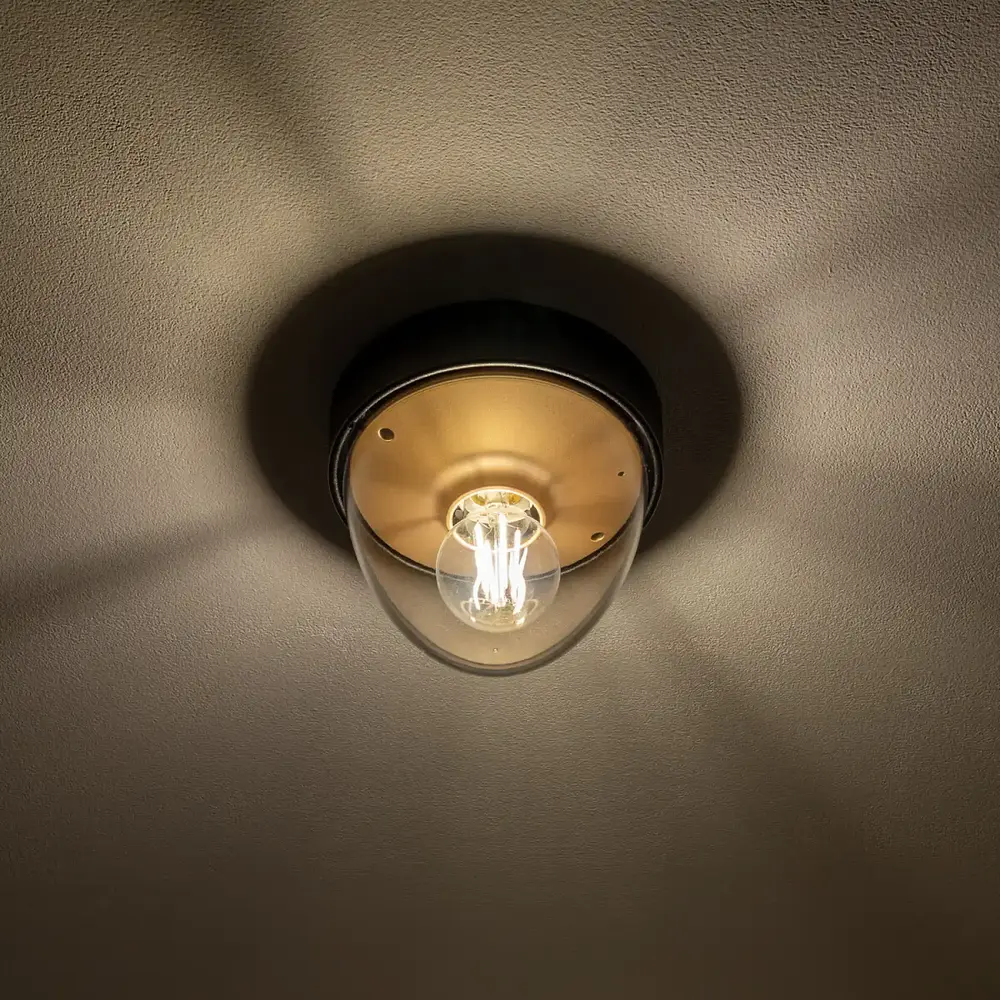 Nowodvorski Außenlampe Nook Ø 18 cm gold schwarz