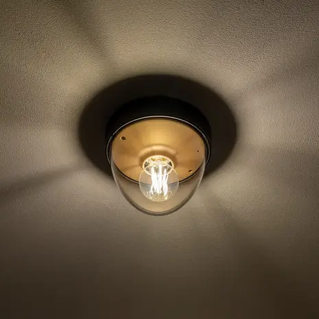 Nowodvorski Außenlampe Nook Ø 18 cm gold schwarz