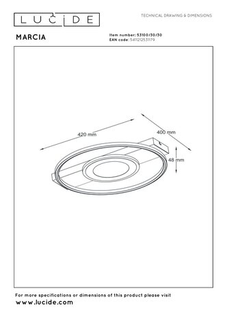 Lucide MARCIA – Deckenleuchte – LED 3 StepDim – 1x32W 2700K – Schwarz | Essential